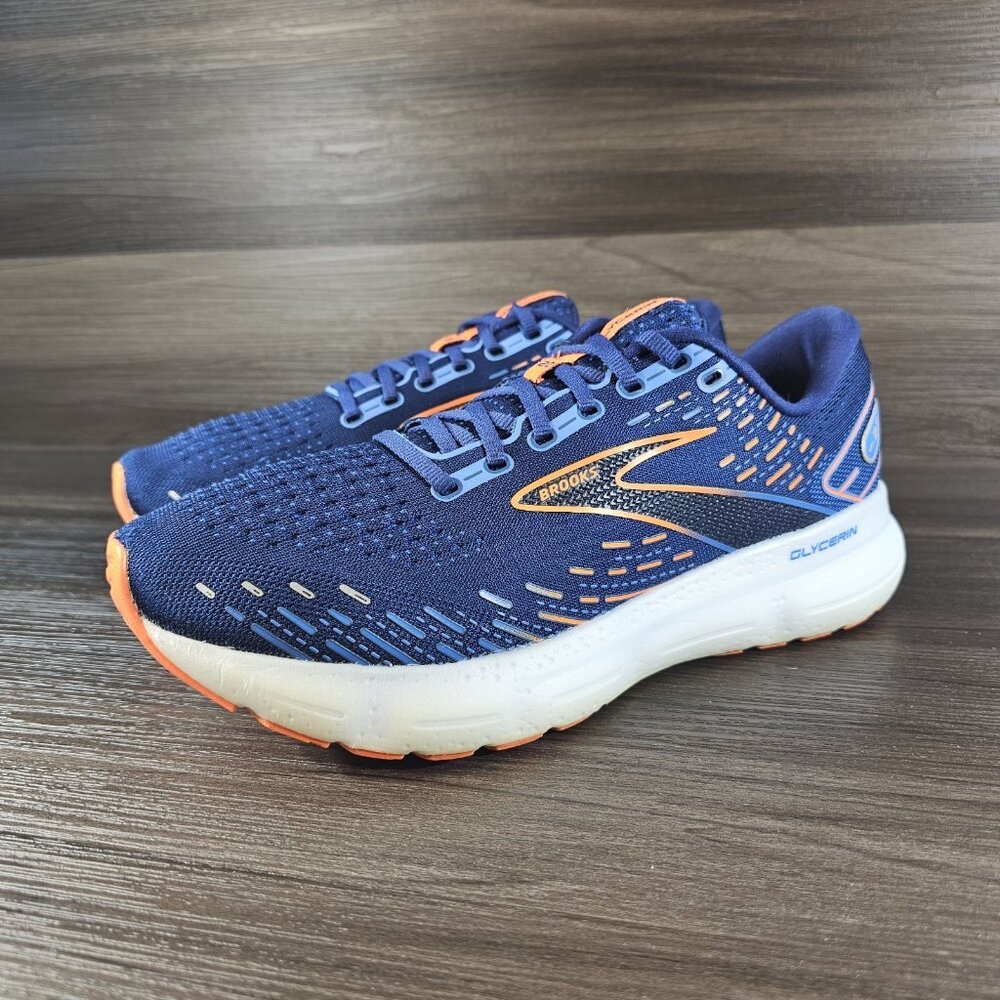 Brooks Glycerin GTS 20 Blue Orange Running Athletic Shoes Sneakers - Men's Sz 10